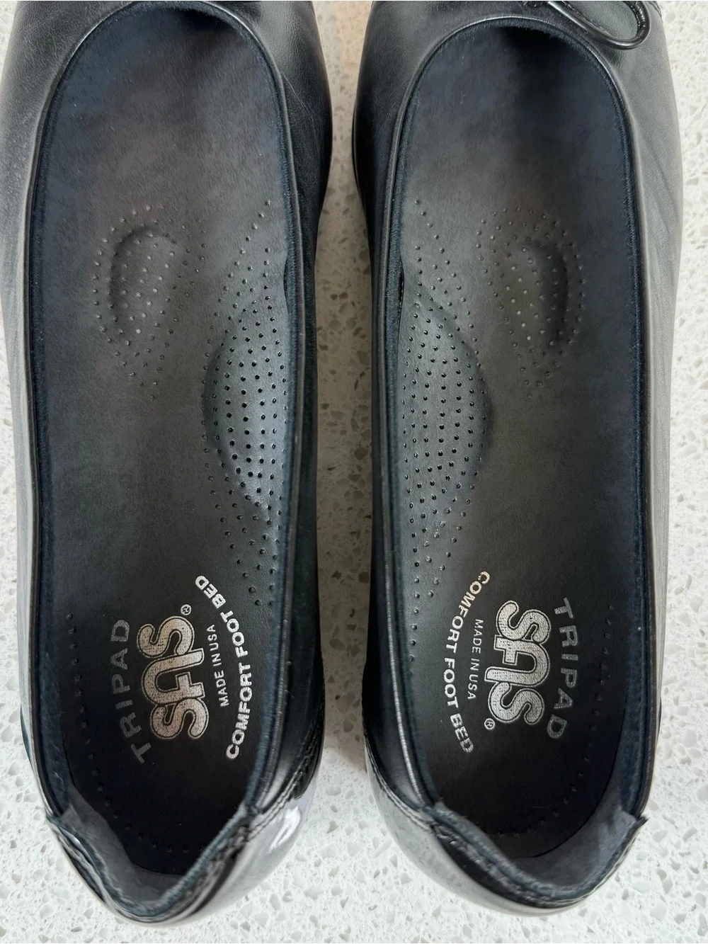 SAS Coco Slip On Loafer Black Bow Comfort Flats 8.5N Made USA
